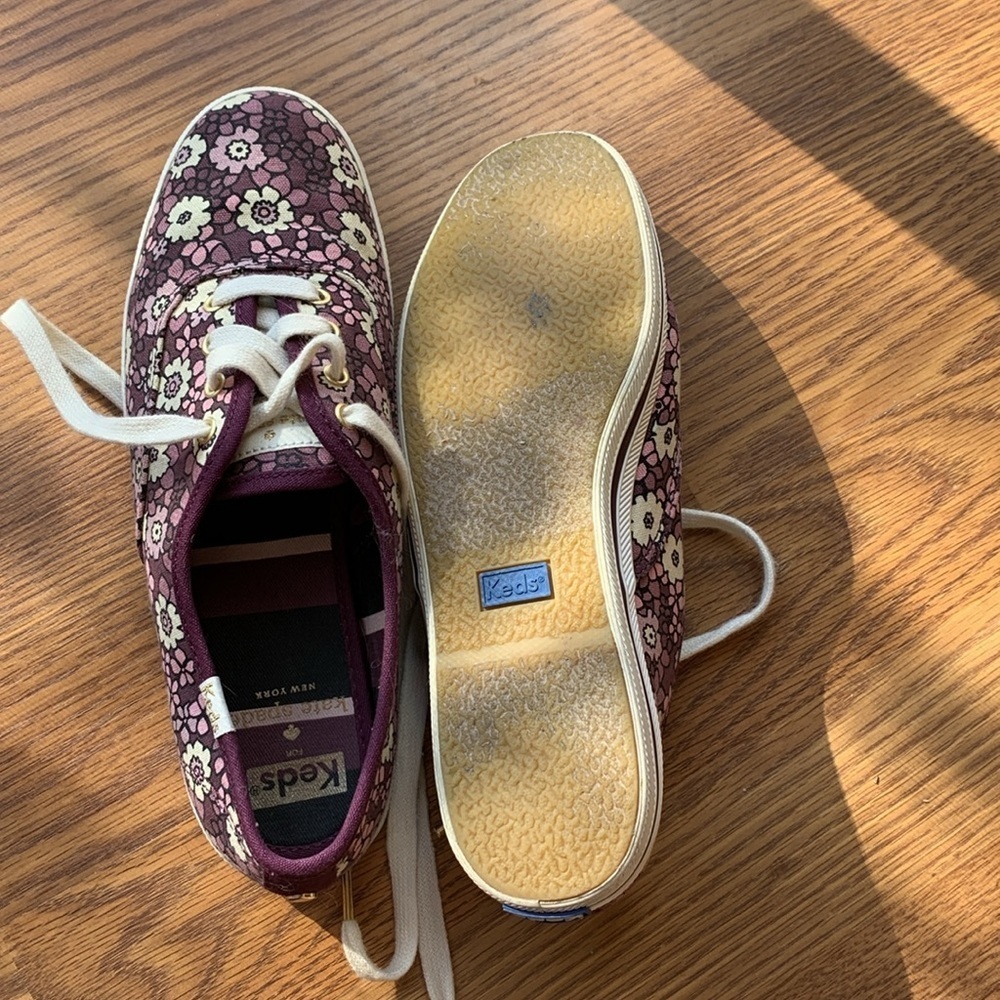 Kate Spade Keds X Sneakers Purple Floral Design Women’s Shoe Size 6.5 Casual - Picture 7 of 7